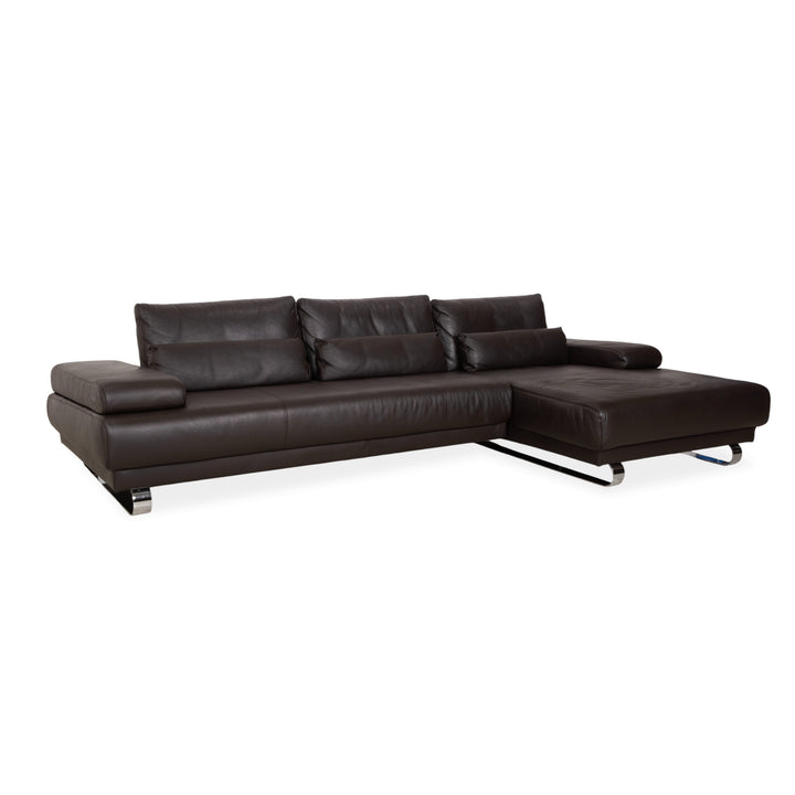 Ewald Schillig Harry Leather Corner Sofa Brown Sofa Couch Manual Function