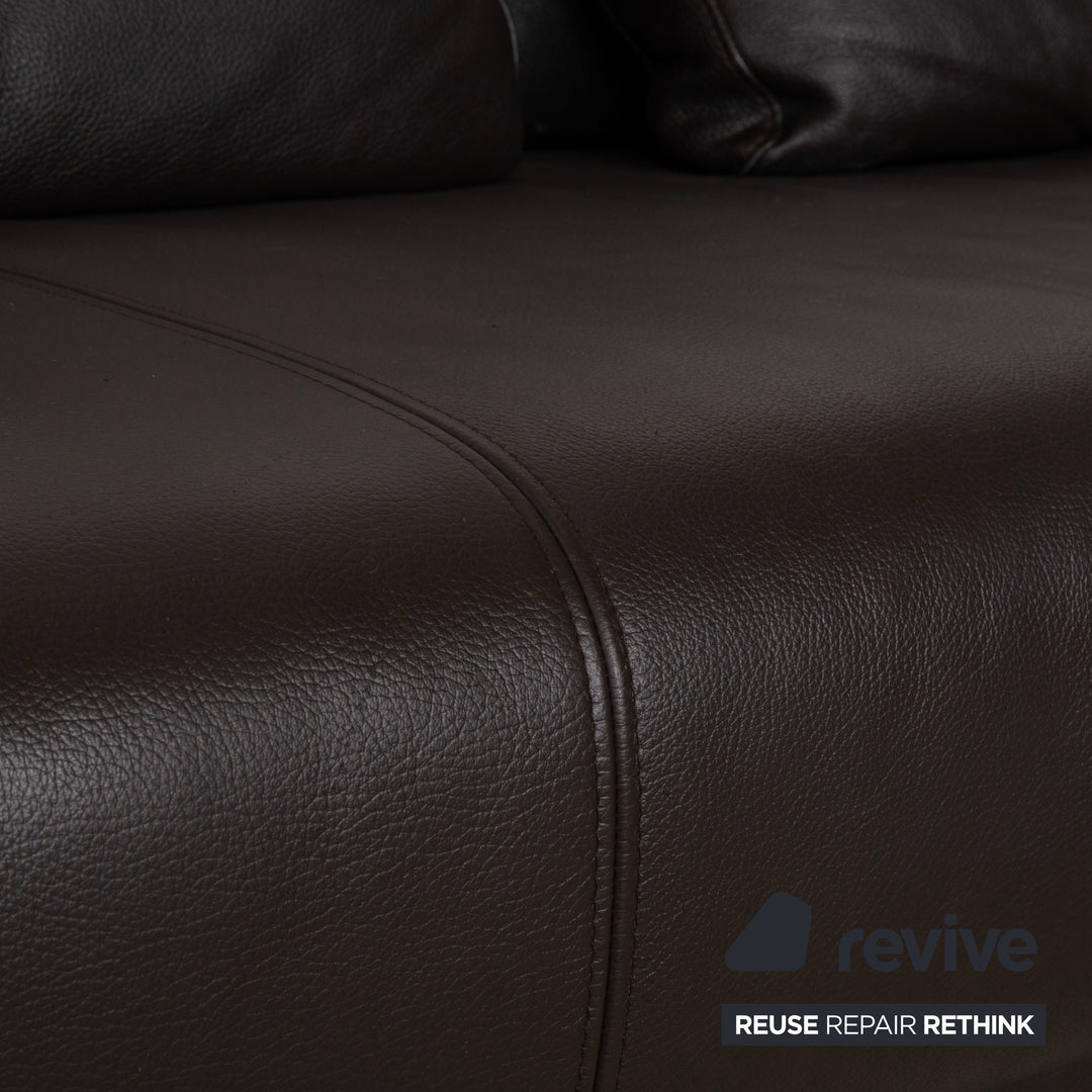 Ewald Schillig Harry Leather Corner Sofa Brown Sofa Couch Manual Function
