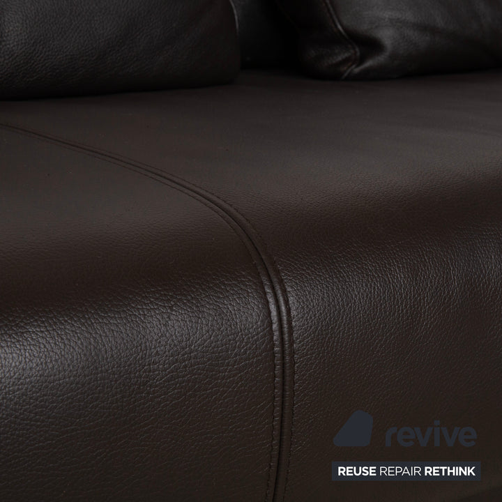 Ewald Schillig Harry Leather Corner Sofa Brown Sofa Couch Manual Function