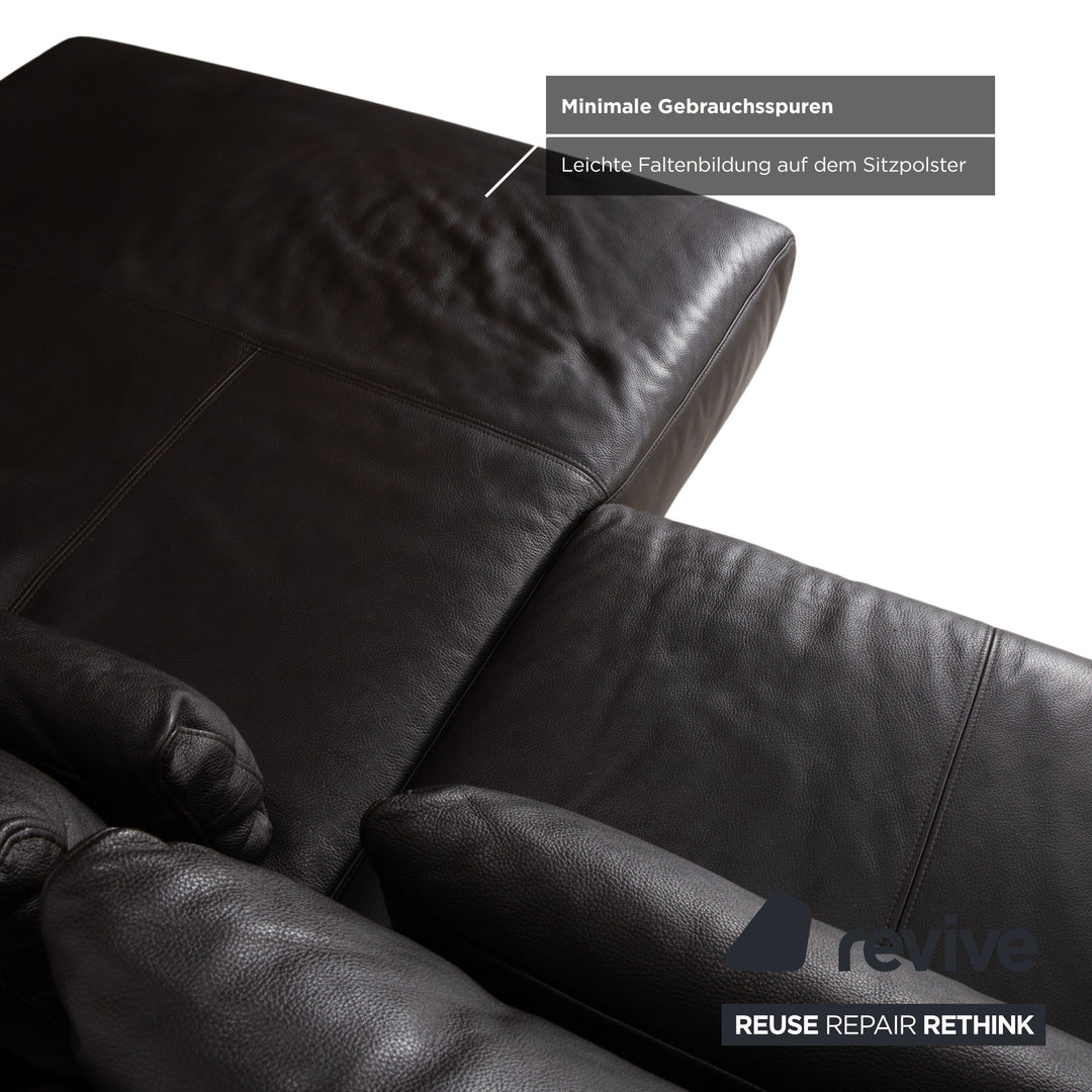 Ewald Schillig Harry Leather Corner Sofa Brown Sofa Couch Manual Function