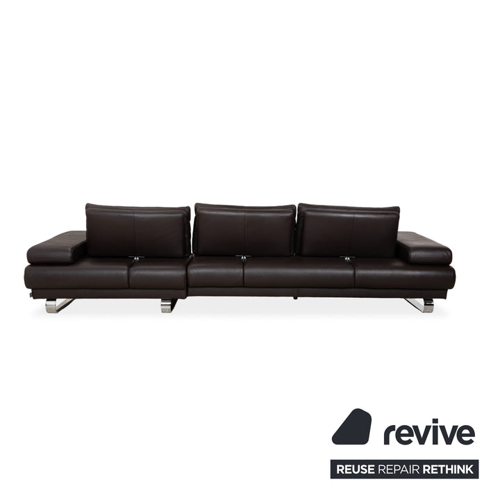 Ewald Schillig Harry Leather Corner Sofa Brown Sofa Couch Manual Function