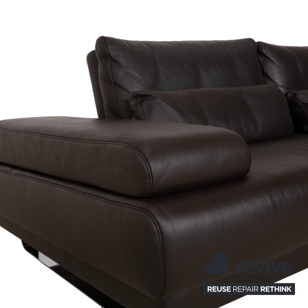Ewald Schillig Harry Leather Corner Sofa Brown Sofa Couch Manual Function