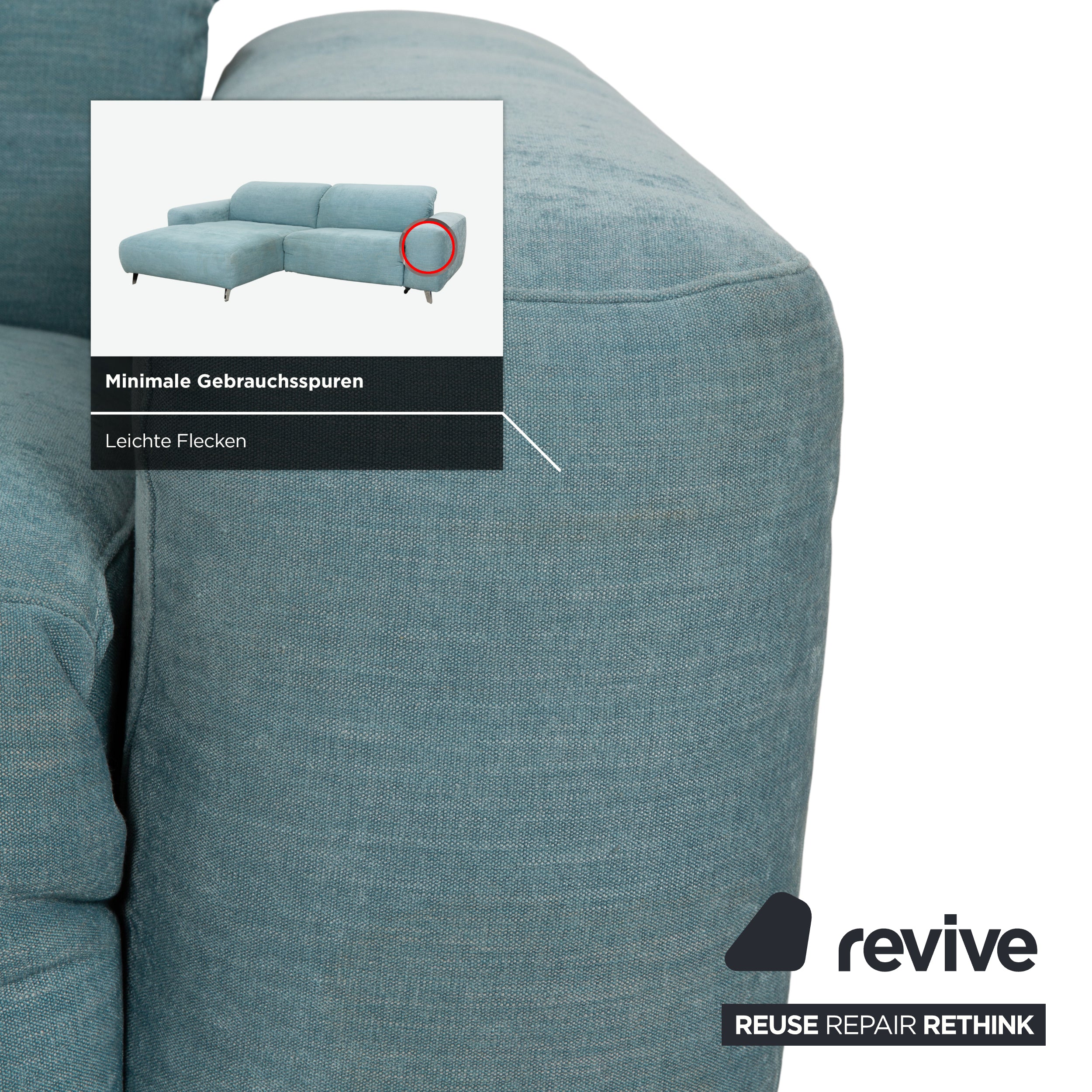 Ewald Schillig Hope Stoff Ecksofa Blau Grün elektrische Funktion Sofa Couch