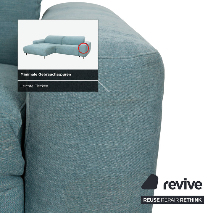 Ewald Schillig Hope Stoff Ecksofa Blau Grün elektrische Funktion Sofa Couch