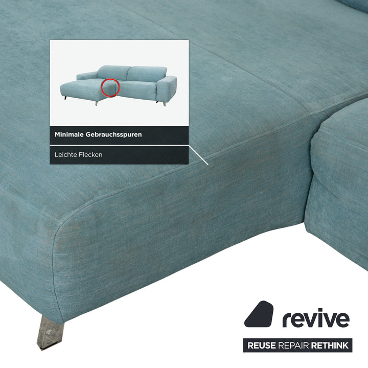 Ewald Schillig Hope Stoff Ecksofa Blau Grün elektrische Funktion Sofa Couch