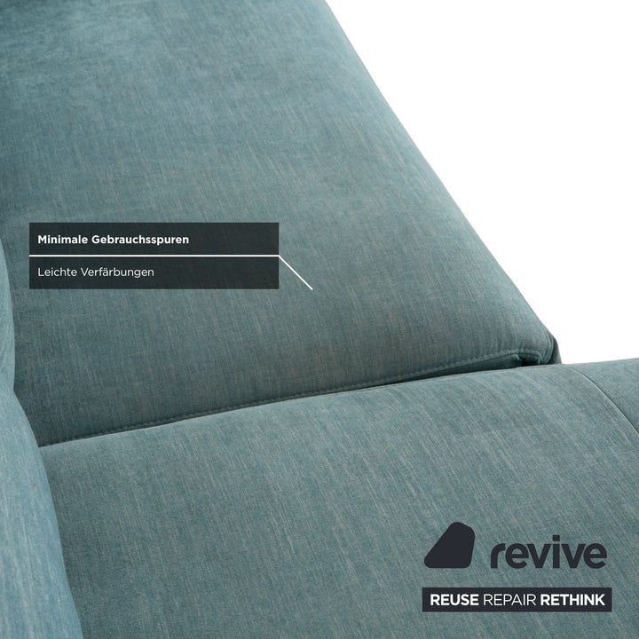 Ewald Schillig Hope Stoff Ecksofa Blau Grün elektrische Funktion Sofa Couch