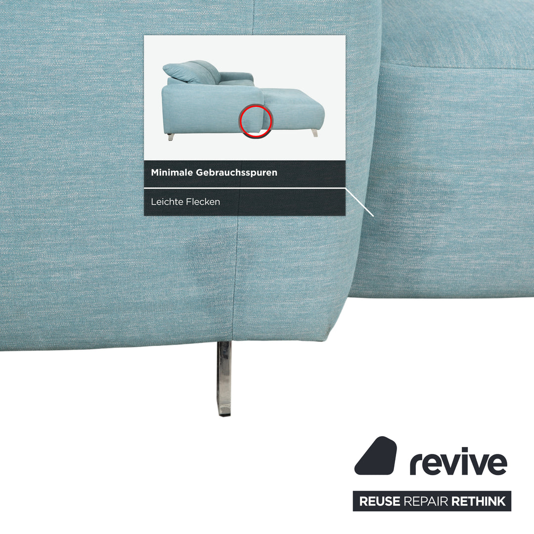 Ewald Schillig Hope Stoff Ecksofa Blau Grün elektrische Funktion Sofa Couch