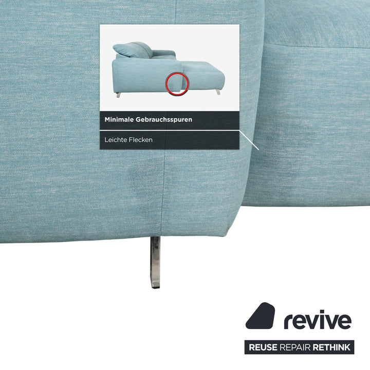 Ewald Schillig Hope Stoff Ecksofa Blau Grün elektrische Funktion Sofa Couch