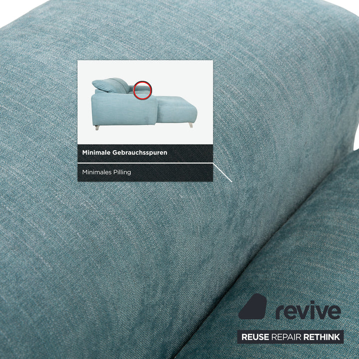 Ewald Schillig Hope Stoff Ecksofa Blau Grün elektrische Funktion Sofa Couch