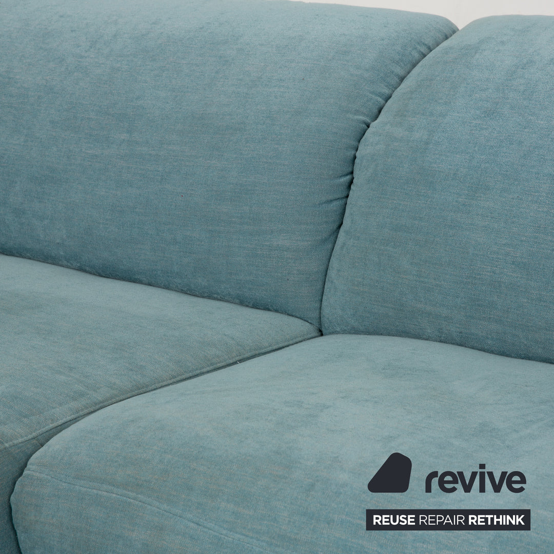 Ewald Schillig Hope Stoff Ecksofa Blau Grün elektrische Funktion Sofa Couch