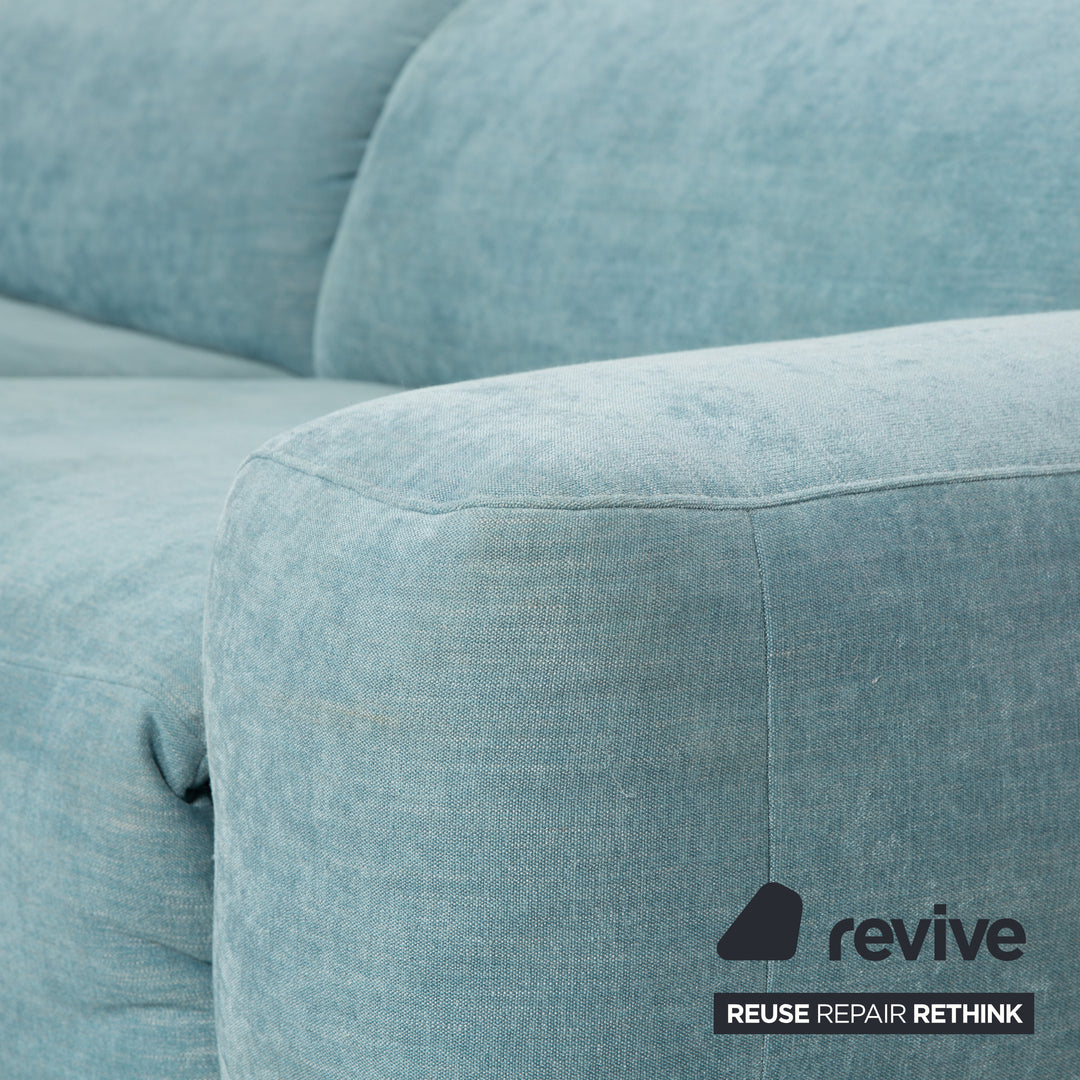 Ewald Schillig Hope Stoff Ecksofa Blau Grün elektrische Funktion Sofa Couch