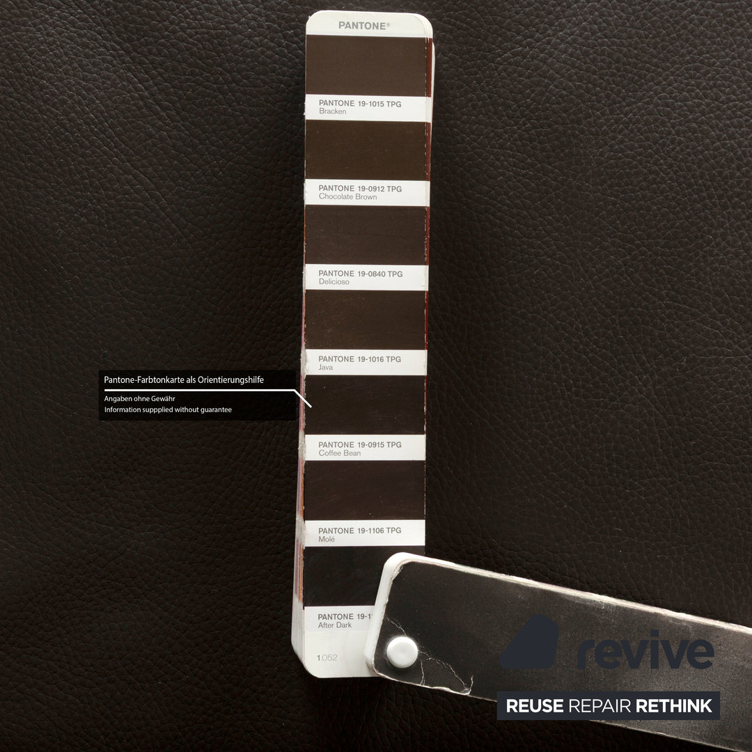 Canapé trois places en cuir marron foncé Ewald Schillig