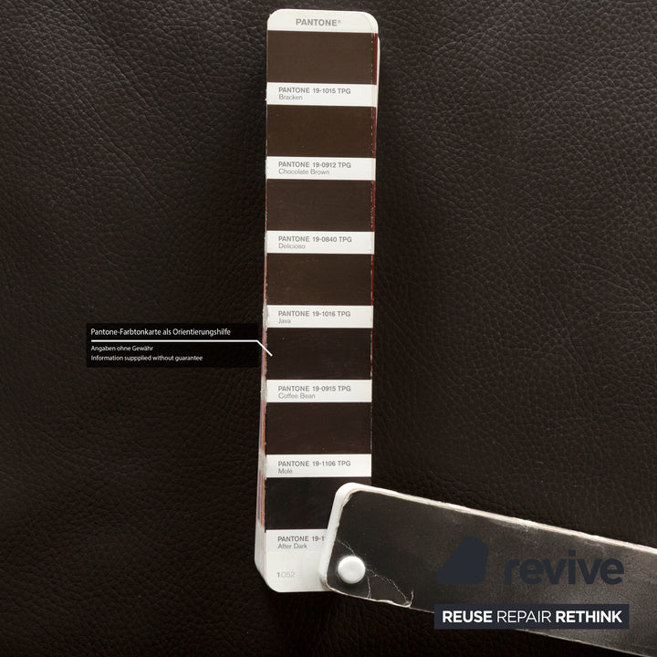 Canapé trois places en cuir marron foncé Ewald Schillig