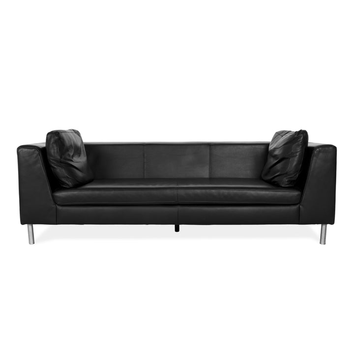 Ewald Schillig Leder Dreisitzer Schwarz Sofa Couch