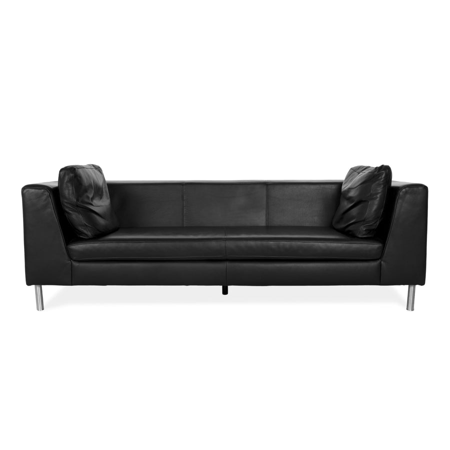 Ewald Schillig Leder Dreisitzer Schwarz Sofa Couch