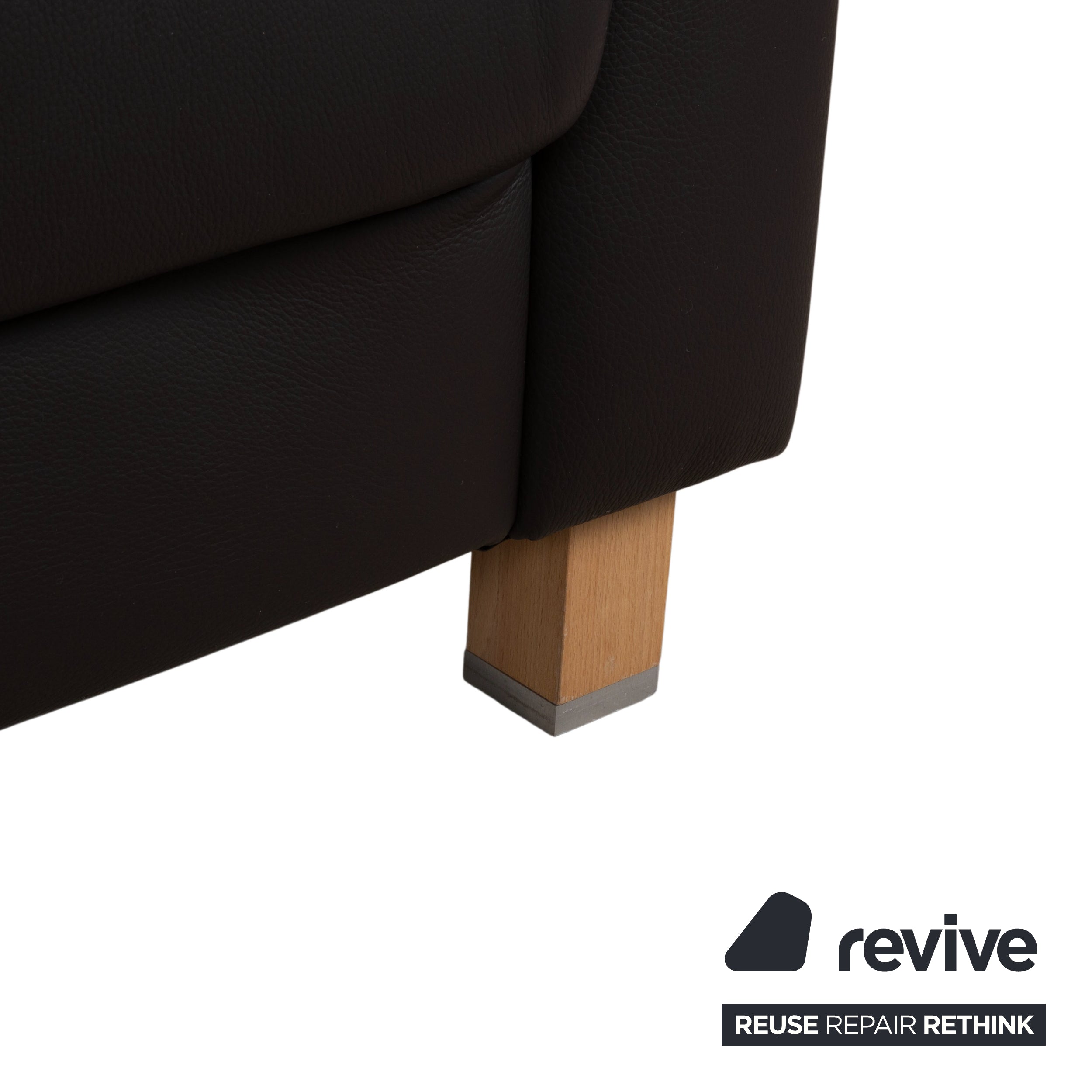 Ewald Schillig Leder Dunkelbraun Braun Dreisitzer Schwarz Sofa Couch