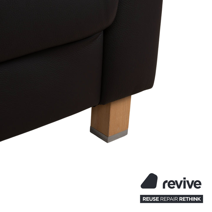 Ewald Schillig Leder Dunkelbraun Braun Dreisitzer Schwarz Sofa Couch