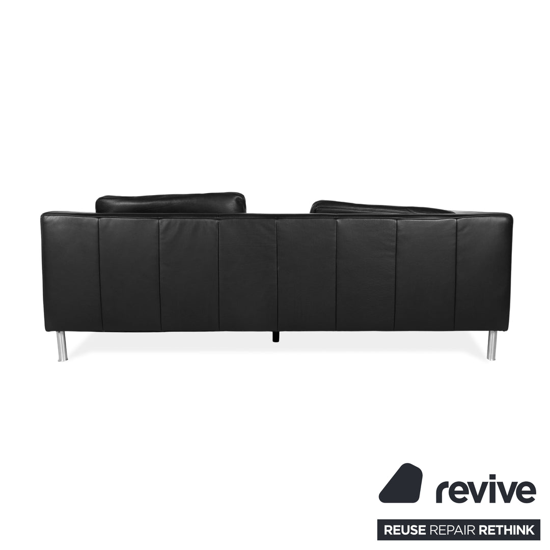 Ewald Schillig Leder Dreisitzer Schwarz Sofa Couch