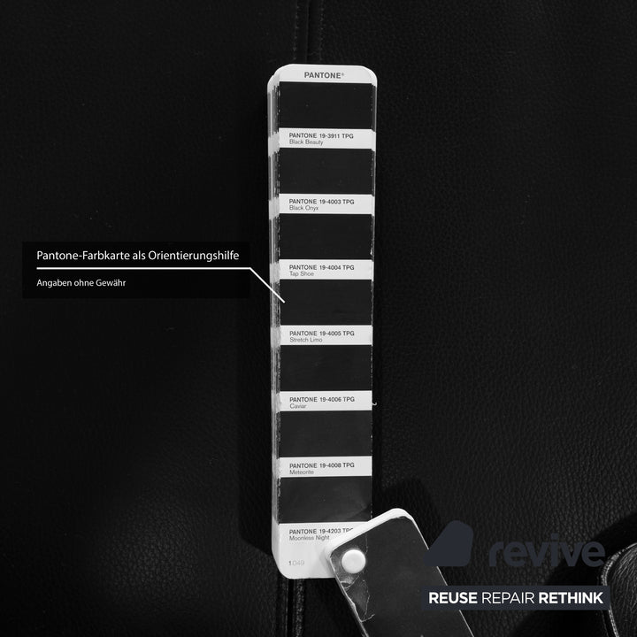 Ewald Schillig Leder Dreisitzer Schwarz Sofa Couch