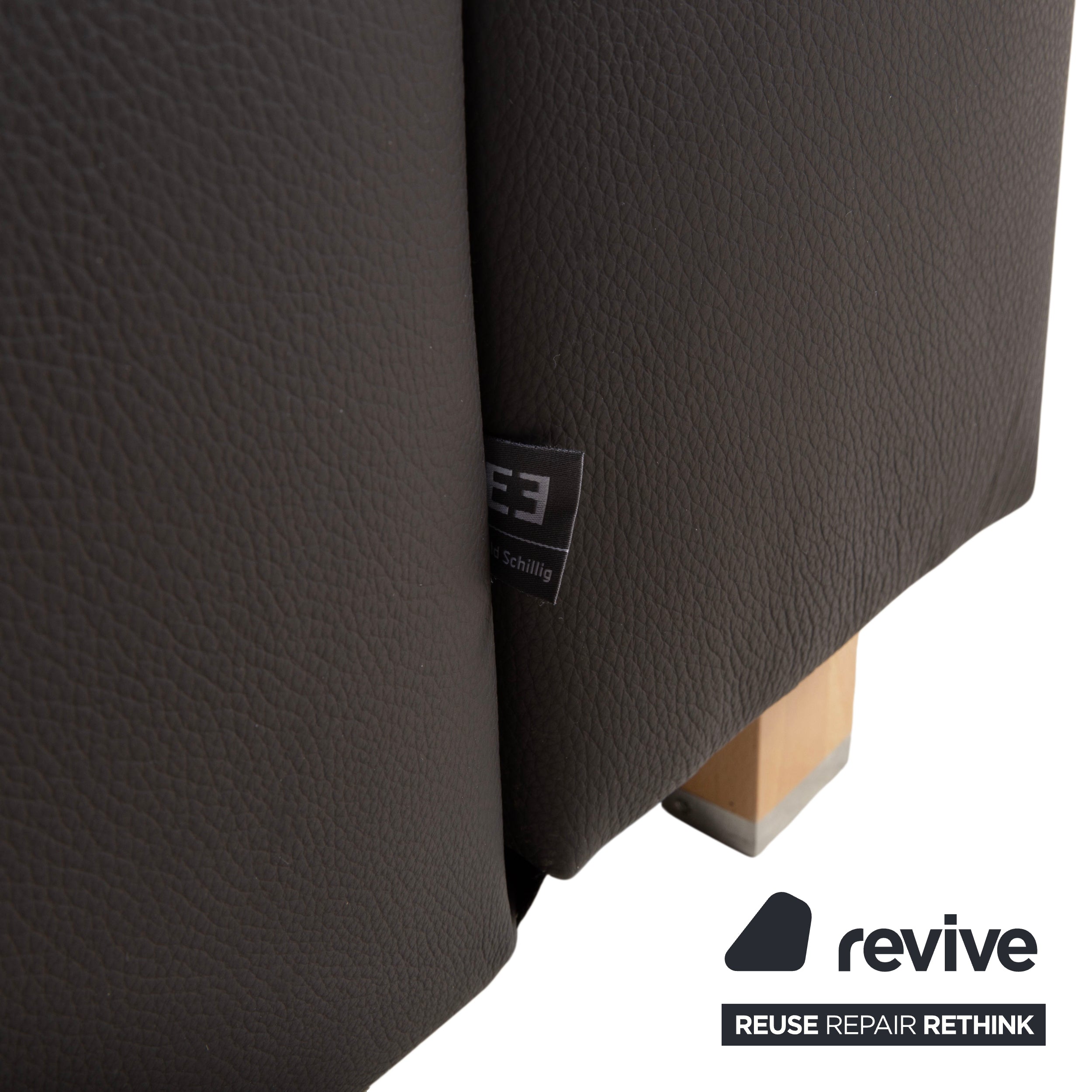 Ewald Schillig Leder Dunkelbraun Braun Dreisitzer Schwarz Sofa Couch