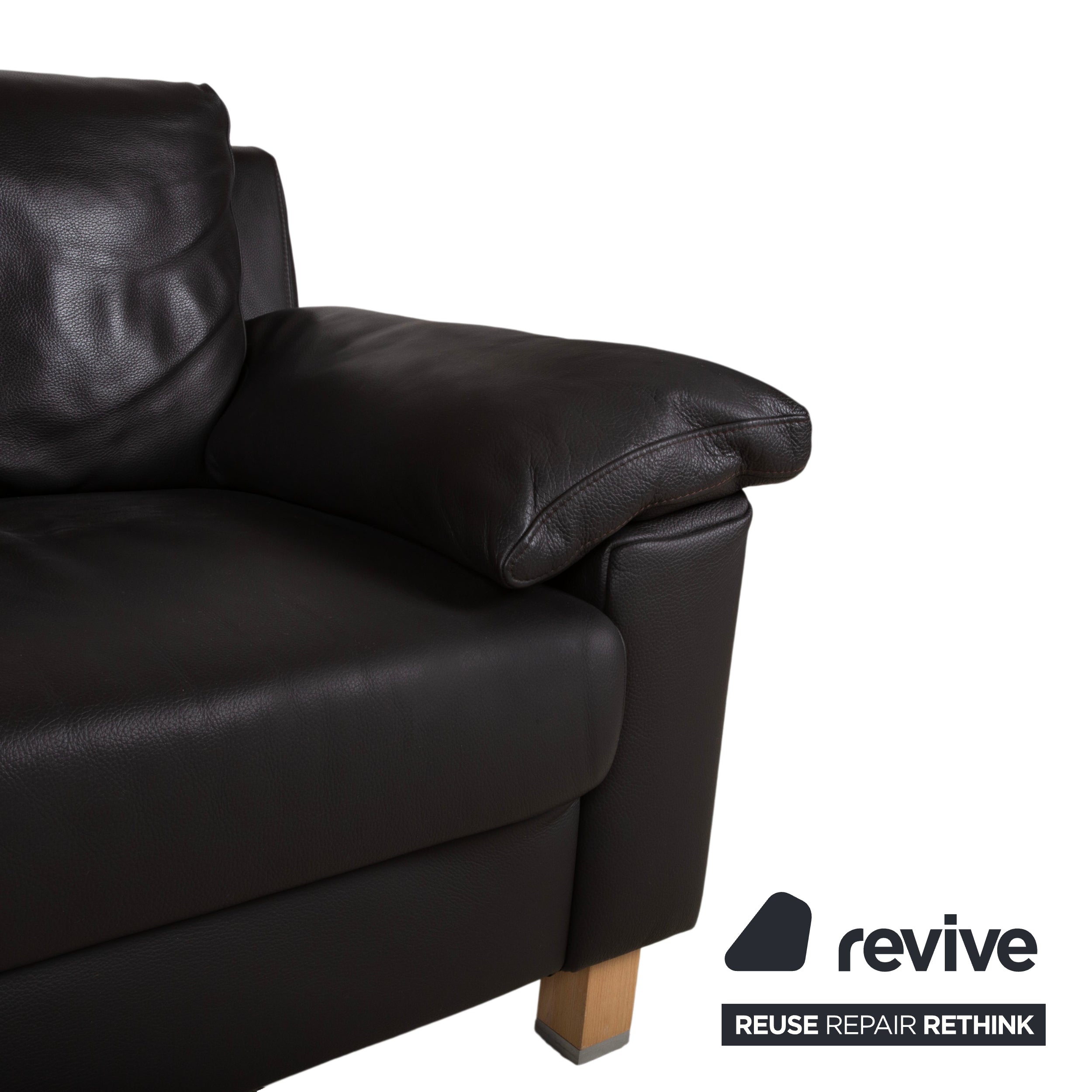 Ewald Schillig Leder Dunkelbraun Braun Dreisitzer Schwarz Sofa Couch