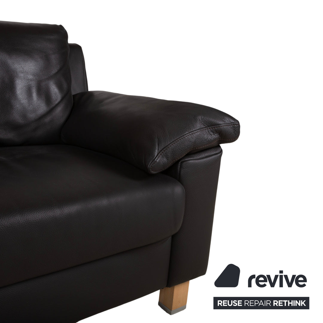 Ewald Schillig Leder Dunkelbraun Braun Dreisitzer Schwarz Sofa Couch