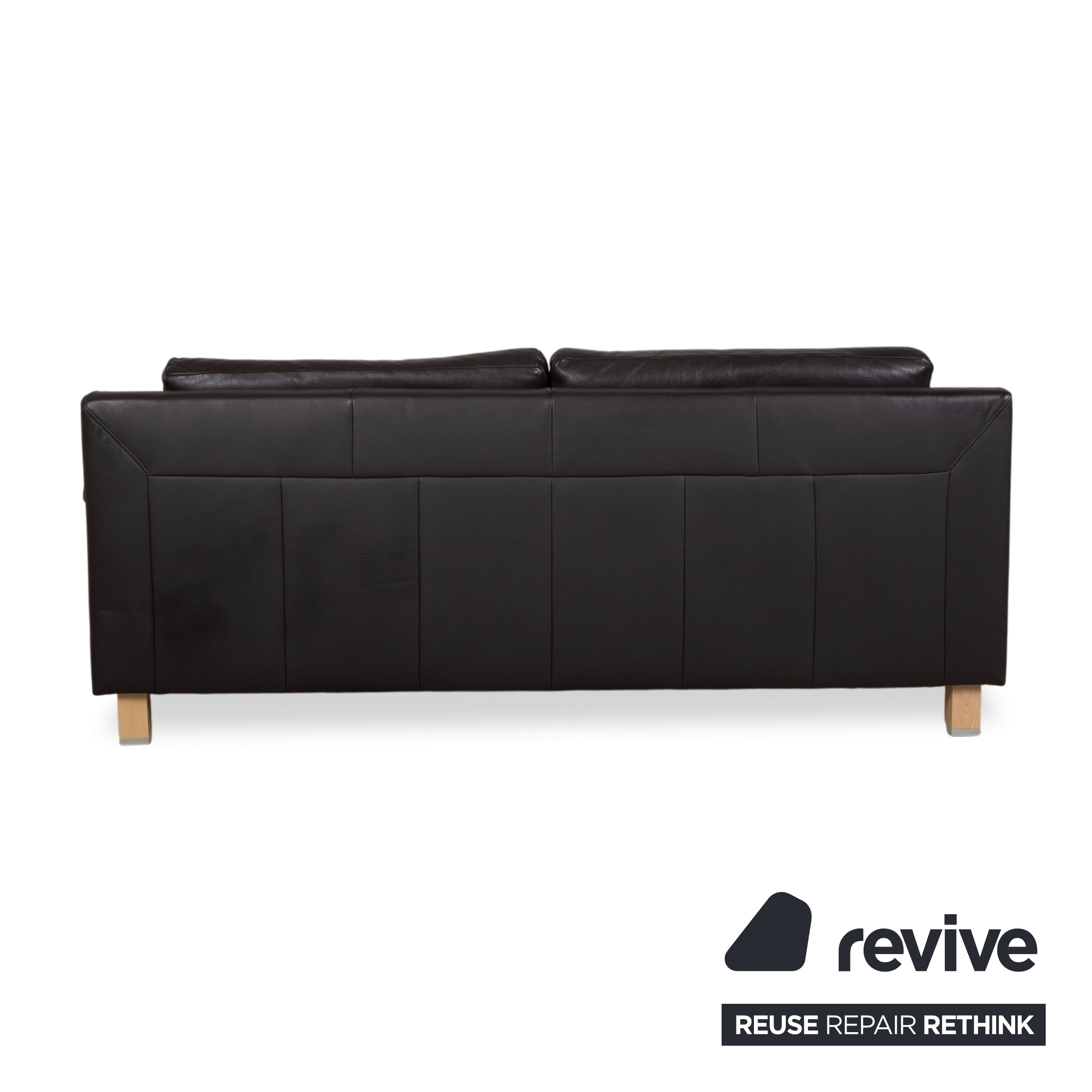 Ewald Schillig Leder Dunkelbraun Braun Dreisitzer Schwarz Sofa Couch