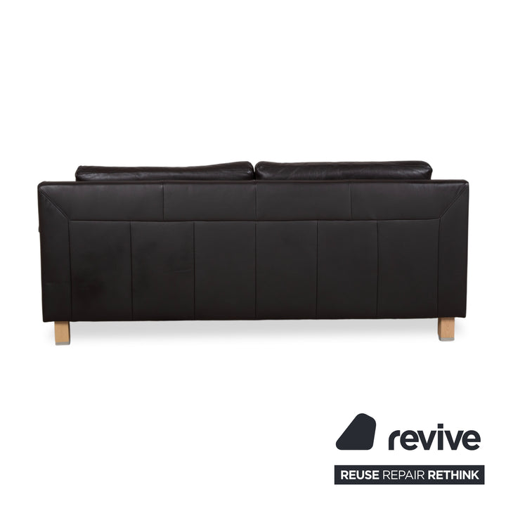 Ewald Schillig Leder Dunkelbraun Braun Dreisitzer Schwarz Sofa Couch