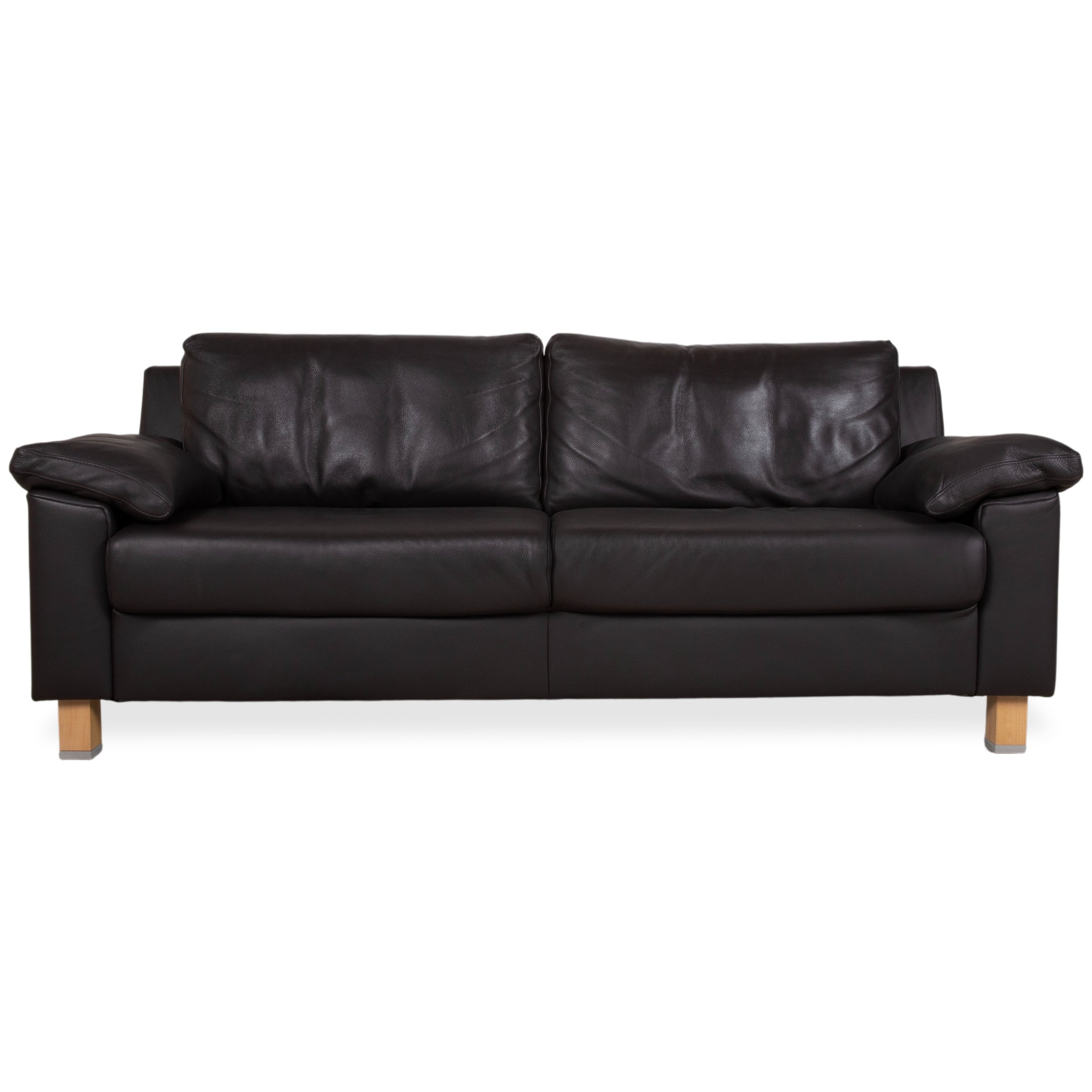 Ewald Schillig Leder Dunkelbraun Braun Dreisitzer Schwarz Sofa Couch
