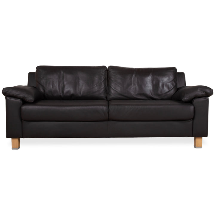 Ewald Schillig Leder Dunkelbraun Braun Dreisitzer Schwarz Sofa Couch