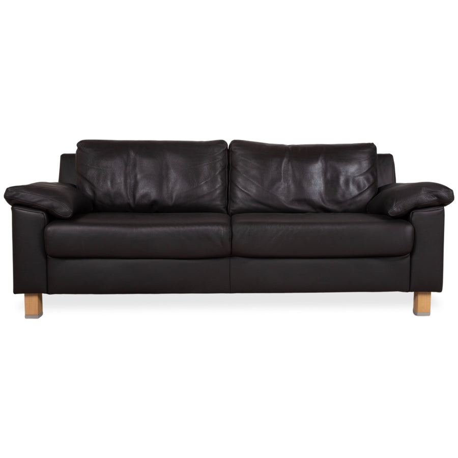 Ewald Schillig Leder Dunkelbraun Braun Dreisitzer Schwarz Sofa Couch