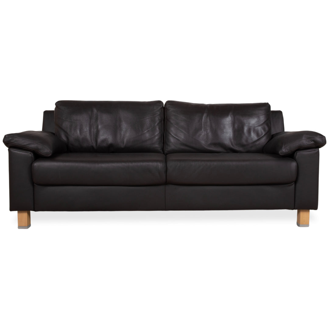 Ewald Schillig Leder Dunkelbraun Braun Dreisitzer Schwarz Sofa Couch