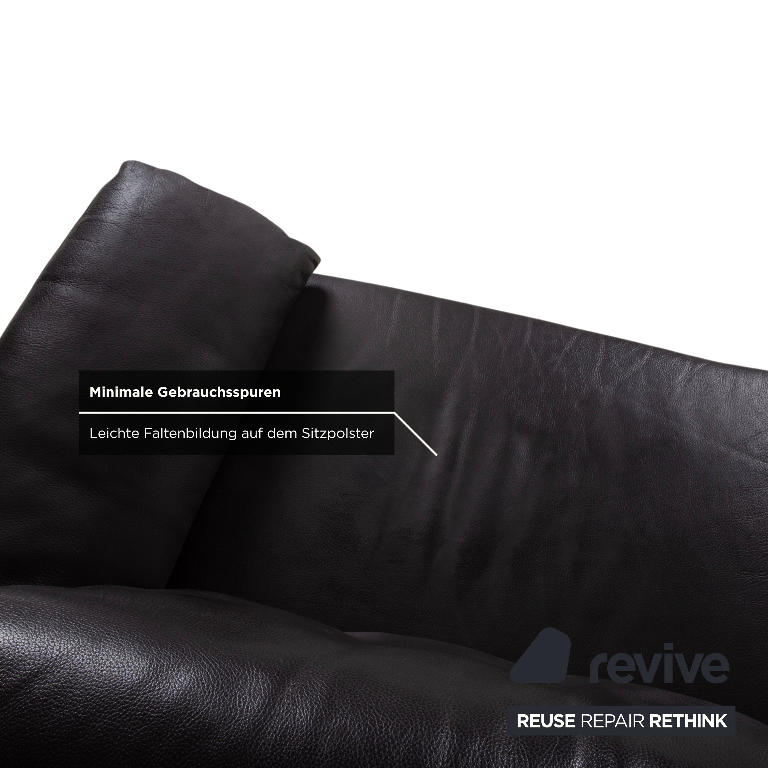 Ewald Schillig Leder Dunkelbraun Braun Dreisitzer Schwarz Sofa Couch