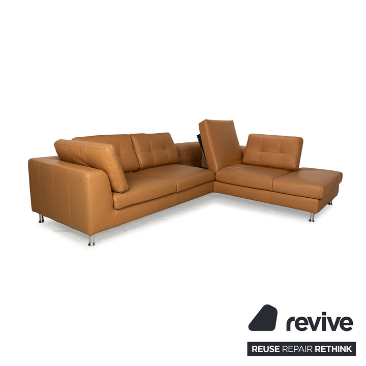 Ewald Schillig Leather Corner Sofa Brown Electric Function Sofa Couch