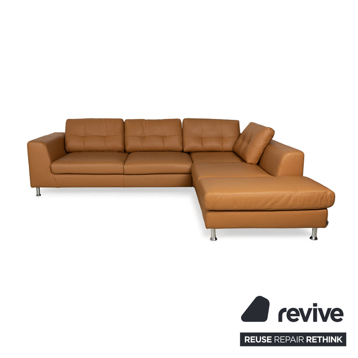 Ewald Schillig Leather Corner Sofa Brown Electric Function Sofa Couch