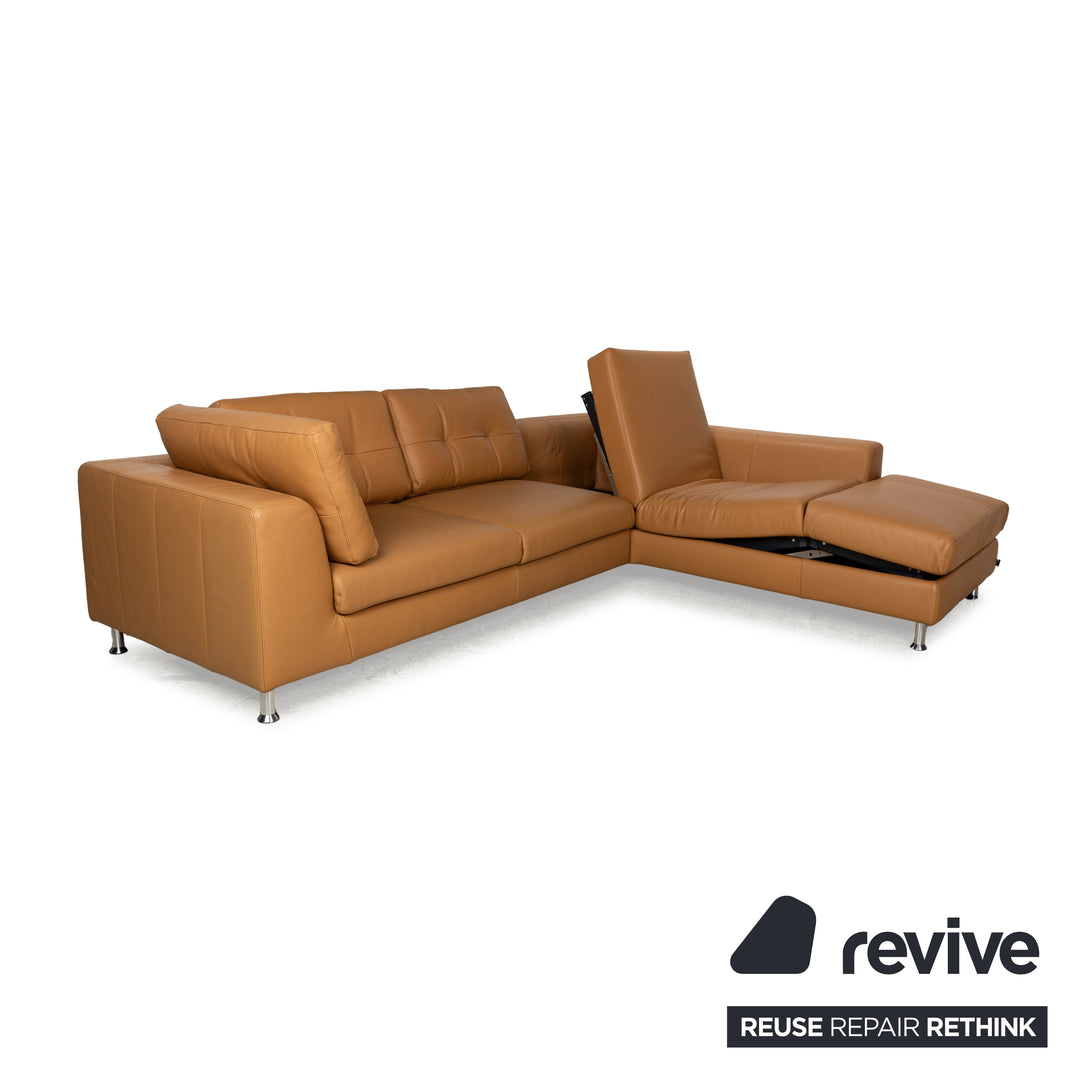 Ewald Schillig Leather Corner Sofa Brown Electric Function Sofa Couch