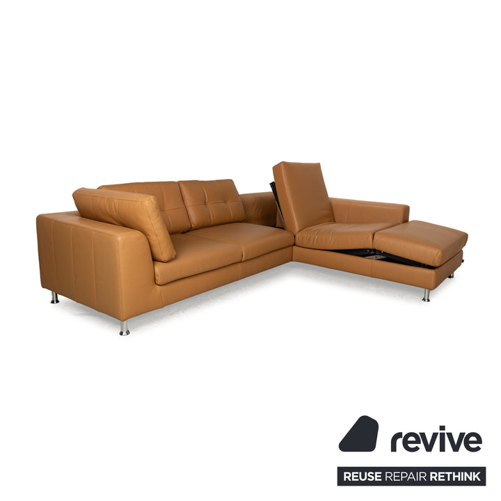 Ewald Schillig Leather Corner Sofa Brown Electric Function Sofa Couch