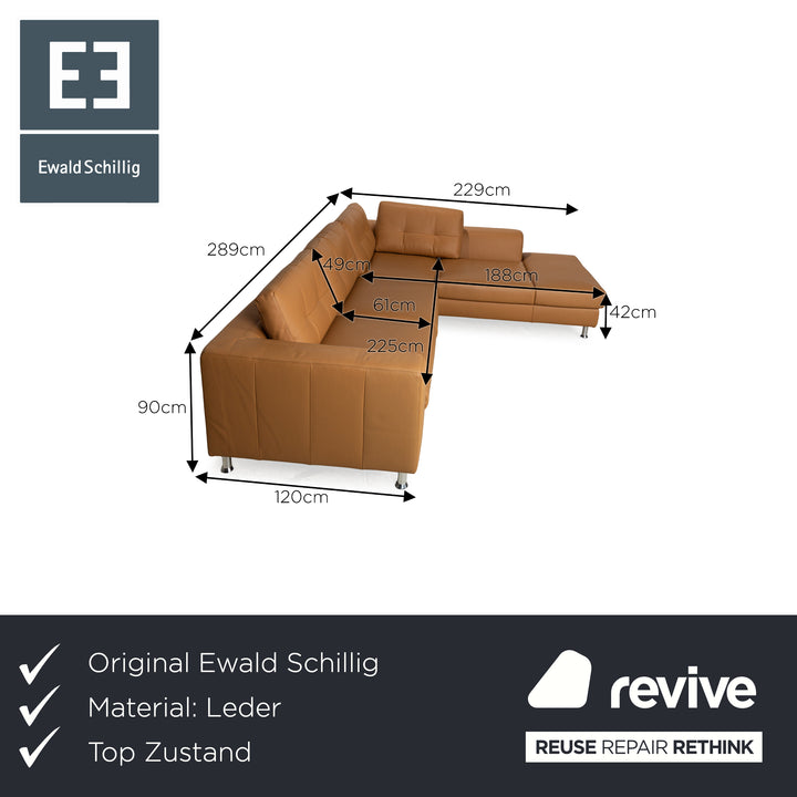 Ewald Schillig Leder Ecksofa Braun elektrische Funktion Sofa Couch