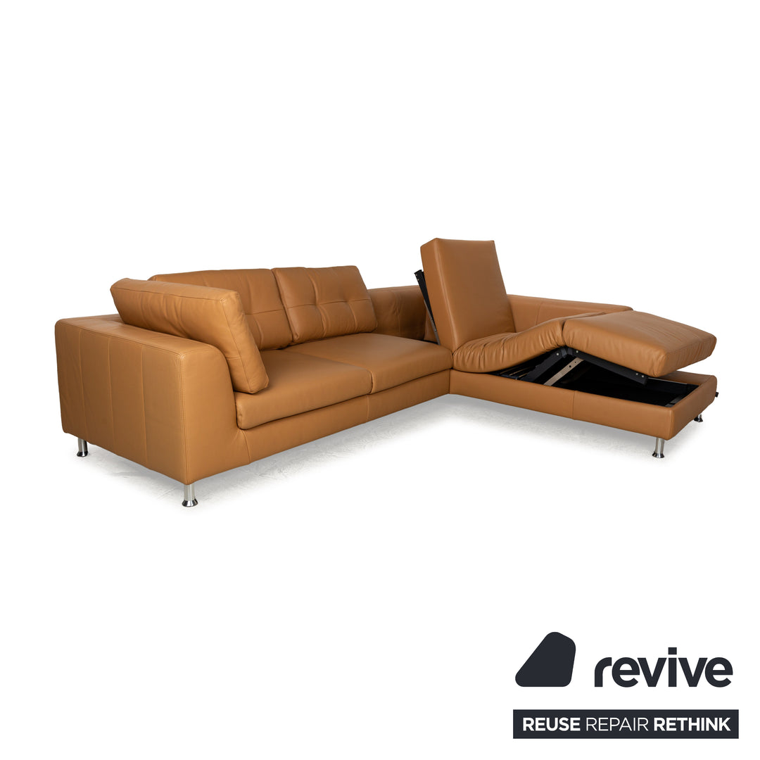 Ewald Schillig Leather Corner Sofa Brown Electric Function Sofa Couch