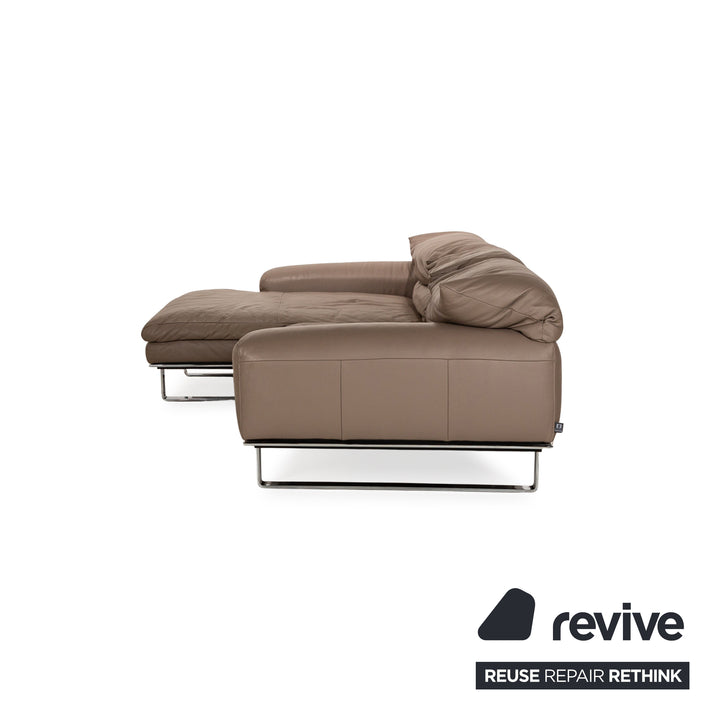 Ewald Schillig Leder Ecksofa Braun Recamiere Links Sofa Couch