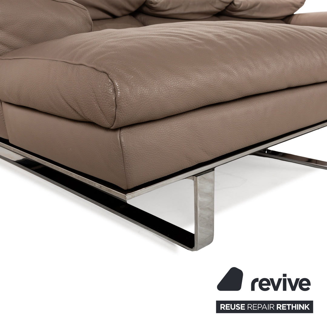 Ewald Schillig Leder Ecksofa Braun Recamiere Links Sofa Couch