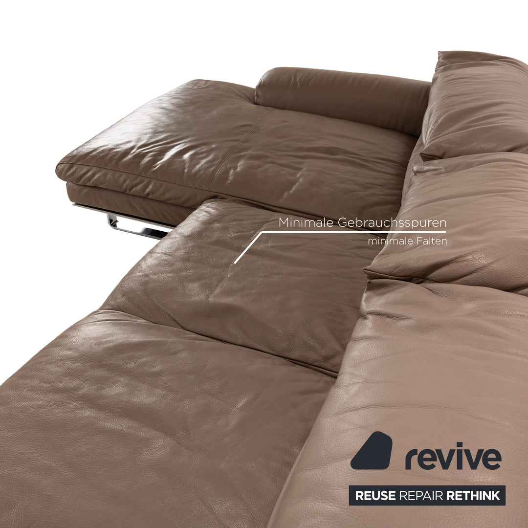 Ewald Schillig Leder Ecksofa Braun Recamiere Links Sofa Couch