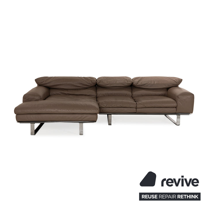Ewald Schillig Leder Ecksofa Braun Recamiere Links Sofa Couch