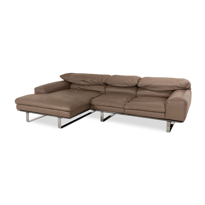 Ewald Schillig Leder Ecksofa Braun Recamiere Links Sofa Couch