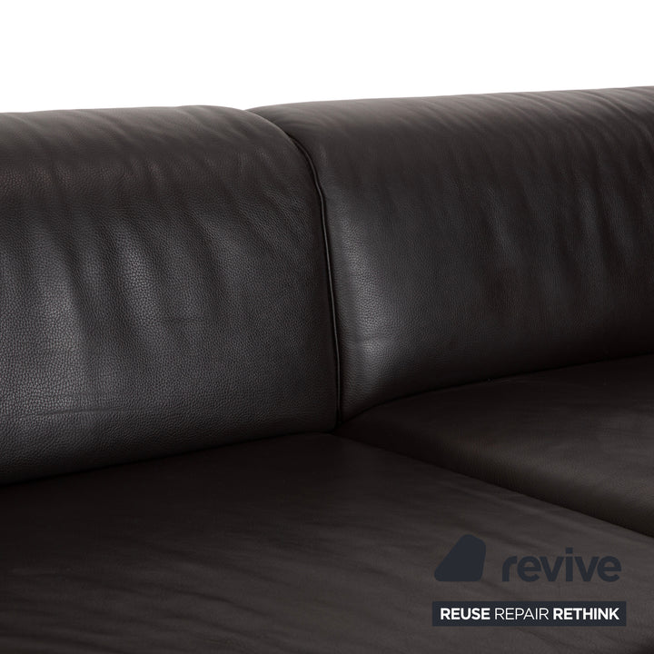 Ewald Schillig Canapé d'angle en cuir marron Canapé Fonction manuelle