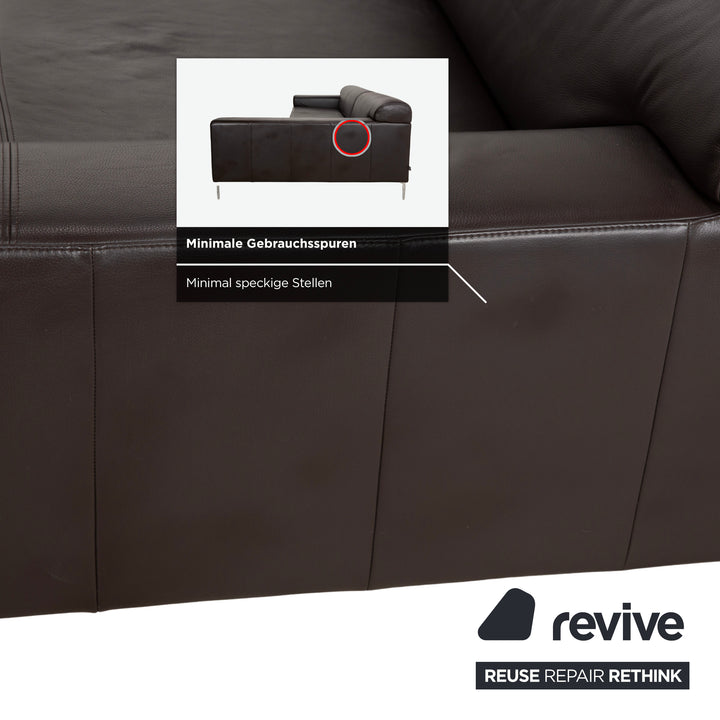 Ewald Schillig Canapé d'angle en cuir marron Canapé Fonction manuelle