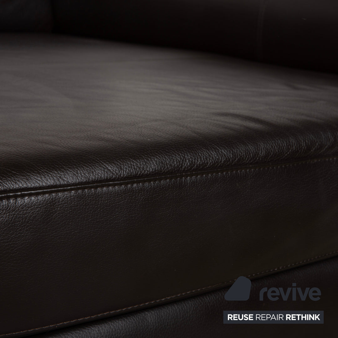 Ewald Schillig Canapé d'angle en cuir marron Canapé Fonction manuelle