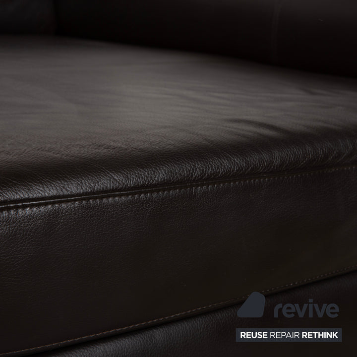 Ewald Schillig Canapé d'angle en cuir marron Canapé Fonction manuelle