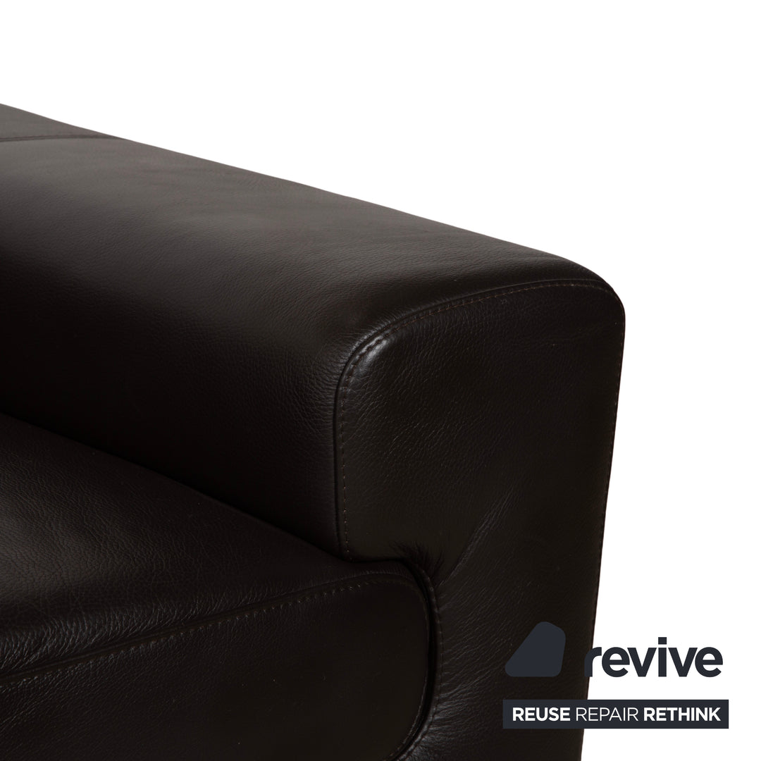 Ewald Schillig Canapé d'angle en cuir marron Canapé Fonction manuelle