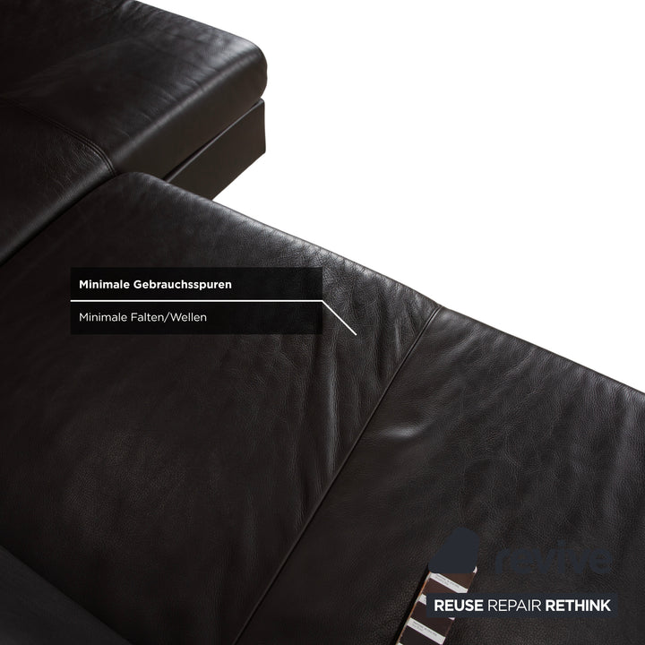 Ewald Schillig Canapé d'angle en cuir marron Canapé Fonction manuelle